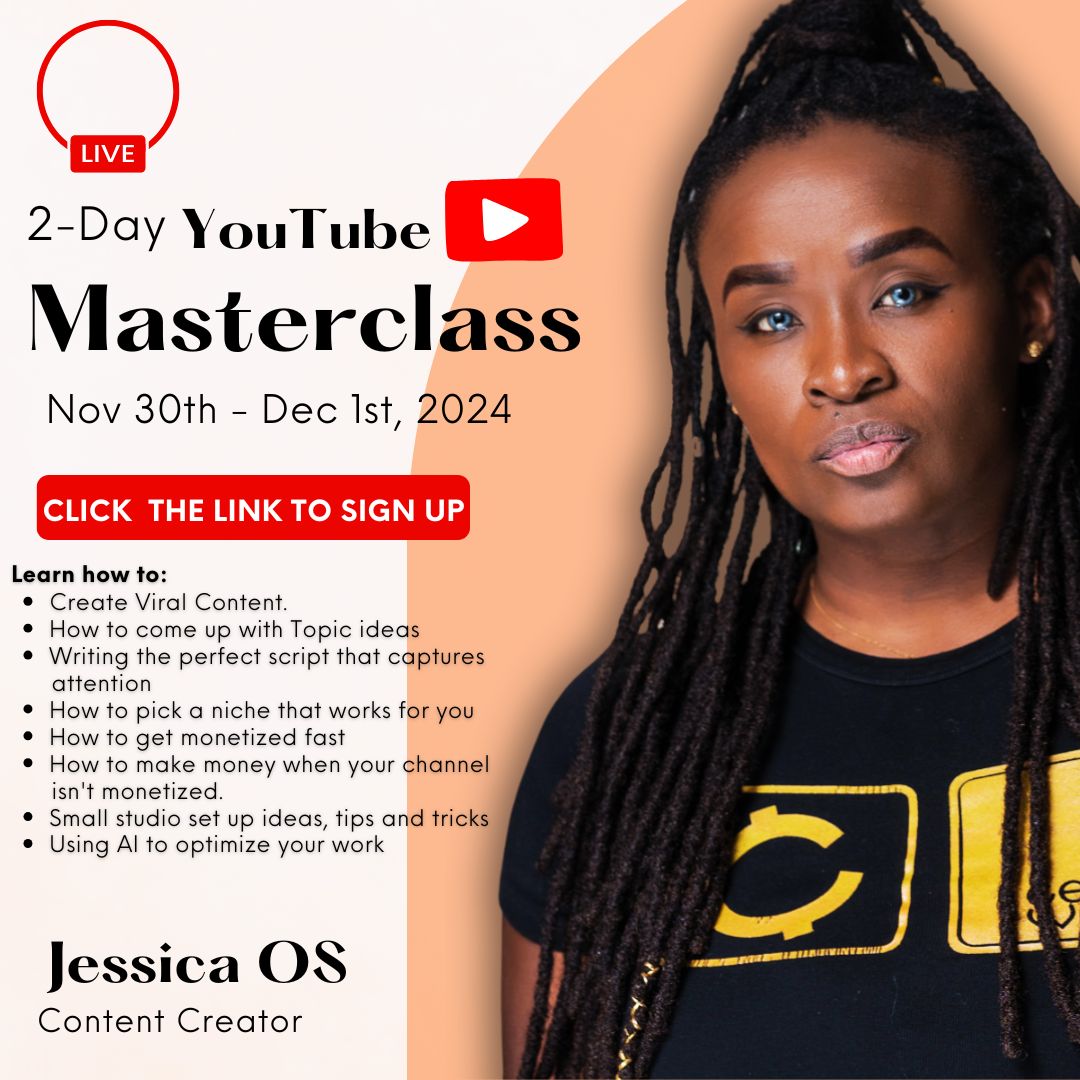 jessicaosgh's tweet photo. Join my 2-Day Virtual YouTube Masterclass at the end of this month. 
Sign up here: https://t.co/77LsIW8dRy https://t.co/Ba60OqNCCP