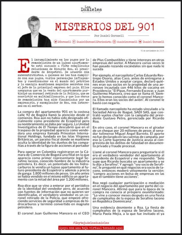 ByViral24's tweet photo. 🔴🇨🇴ATENCIÓN. Escándalo en Ecopetrol: la lujosa remodelación del apartamento 901 de Ricardo Roa con dineros de @ECOPETROL_SA expone una red de CORRUPCIÓN, favores y pagos en efectivo en cajas de cartón. Revela @DCoronell https://t.co/PkkJZb6djI