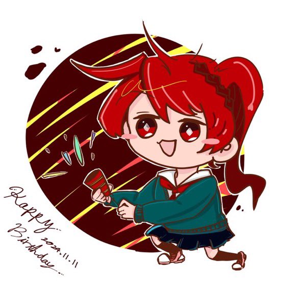 ハッピーバースデー
今年はポッキーあげれんなぁ

 #るいらすとっ
<a href="/tukumo_chan123/">月雲瑠依@台本師×元Toki37期生</a>