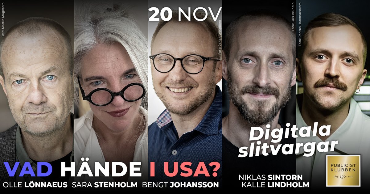 🇺🇸🤖 VAD HÄNDE I USA? + DIGITALA SLITVARGAR

Hur blev bevakningen av USA-valet i svenska medier? Dessutom har vi bjudit in två webbredaktörer för att prata om bland annat läsarkontakter i kommentarsfälten. Kom på vår AW i Malmö 20/11! Läs mer: publicistklubben.se/debatter/pk-so…