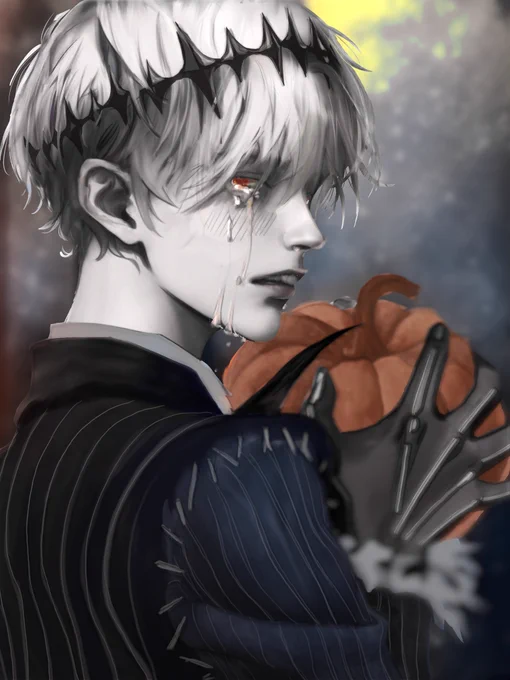 このタグ #集まれスカリーくん に参加したくて描いてきた #スカリー・J・グレイブス くんちゃん以来のギャン泣き男子高校生! #ツイステファンアート 