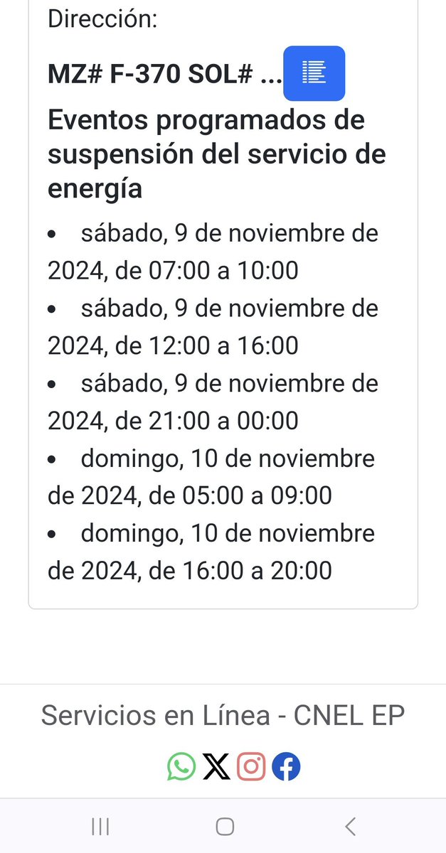 Alberto7228745's tweet photo. @CNEL_EP aún no llega la luz en Sauces 4! Debía llegar a las 9am... respeten los horarios x lo menos! https://t.co/eCEnZ629vh