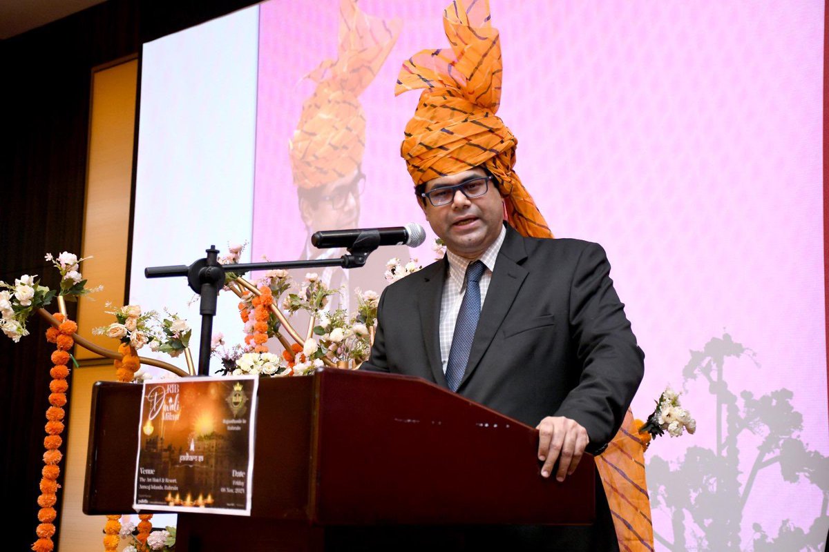 IndiaInBahrain's tweet image. Rajasthanis in Bahrain organized an event ‘Diwali Milan’ to celebrate #Diwali2024. Ambassador H.E. Mr. Vinod K. Jacob attended the event as Chief Guest.