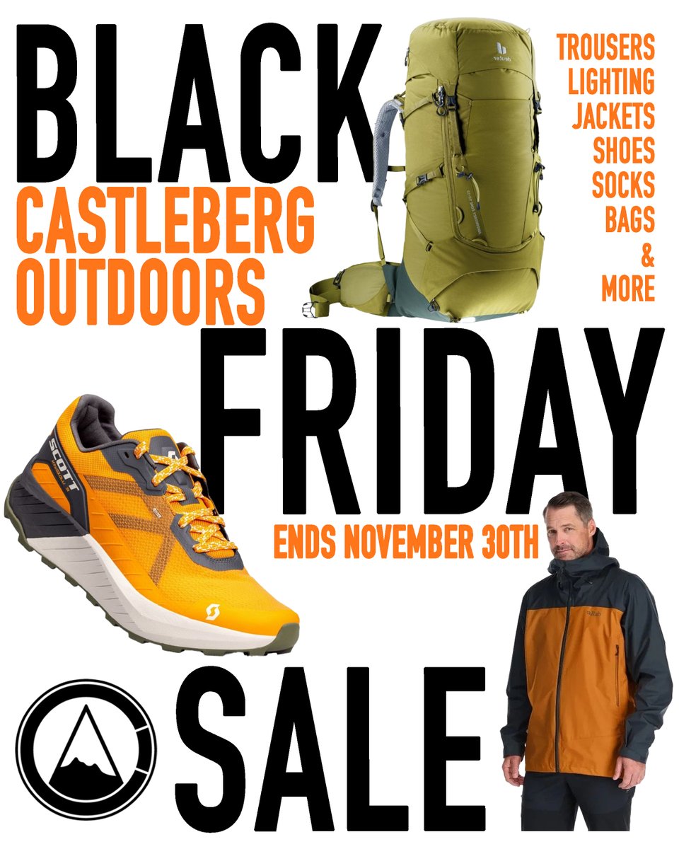 Castleberg's tweet image. Grab a great deal in time for Christmas with our hand-picked Black Friday Offers, there's lots to choose from.

castlebergoutdoors.co.uk/offers/cheap-o…