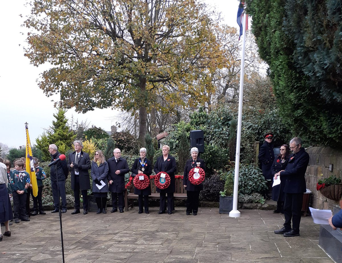 Bramhope Remembrance Service 
Orgs including the British Legion, Guides, scouts, brownies &amp; beavers joined the parade and many locals in Bramhope this morning followed by a Service with St Giles the Methodist churches. It was an honour to lay a wreath on behalf of the <a href="/LordLtWY/">Prof Adeeba Malik CBE, Lord Lieutenant W.Yorkshire</a>