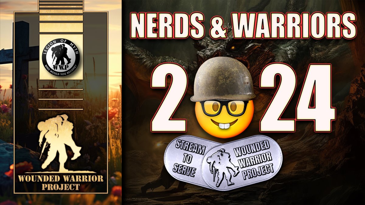 legionofmyth's tweet photo. [1/2] - 24hr #VeteransDay2024 livestream for #WoundedWarriorProject.

Mon, 11 Nov @ 0000 CST. Nerd chat, Paranoia 2E Live Play, maybe some videos games...

This year's #StreamToServe goal is $1,250!  Join us and help support the #WWP!

#TTRPG #RPG https://t.co/AeYTlsTQTR