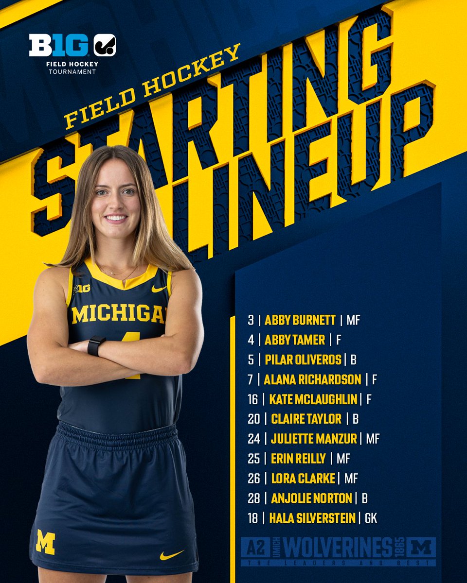 umichfldhockey's tweet photo. #GAME19 Starting Lineup.

TV >> @BigTenNetwork
Live Stats >> https://t.co/MSZ7sVFfWk https://t.co/TftOveZmMV