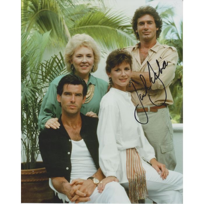 Happy birthday to actor Jack Scalia <a href="/jackscalia_/">Jack Scalia</a>,  who appeared as Tony Roselli in the shortened 5th season of Remington Steele. (Not his fault).

Publicity photo below, shown with Doris Roberts, Pierce Brosnan and Stephanie Zimbalist.
#RemingtonSteele