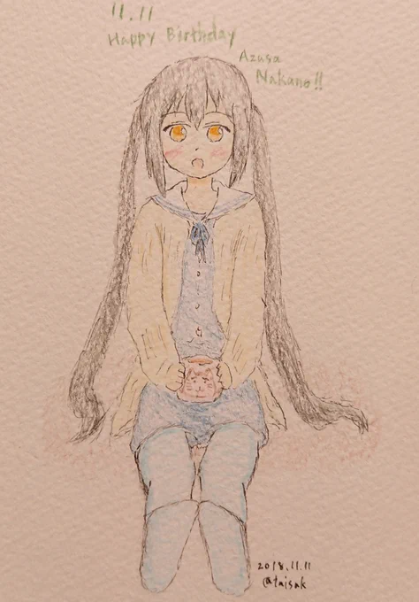 #中野梓生誕祭2024#けいおん! #倉上ひなた生誕祭2024#ヤマノススメ 過去絵だけど、あずにゃん&amp;ひなた誕生日おめでとう! 