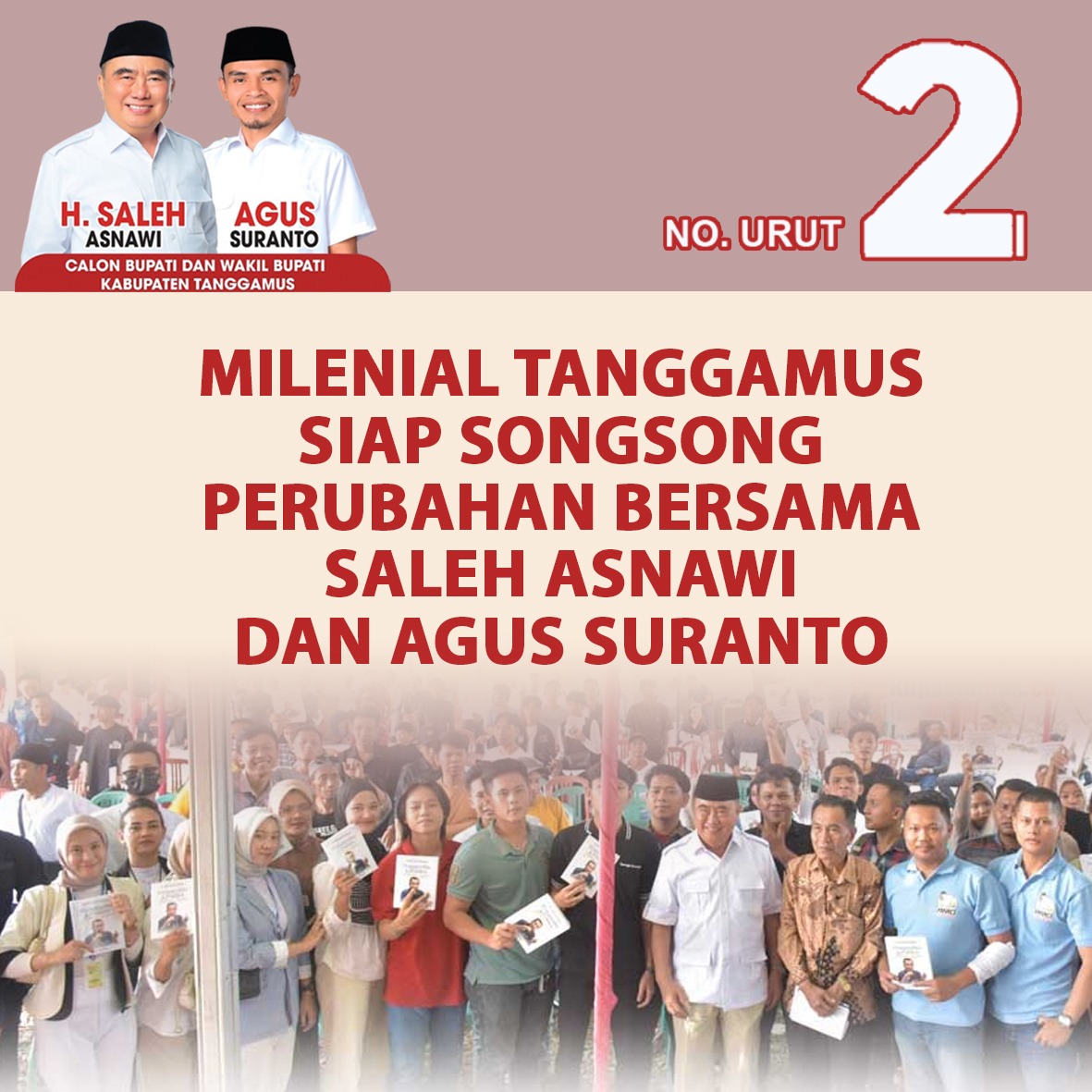 oddyouuth's tweet photo. Jangan lupa Coblos NOMOR 2 untuk #MajukanTANGGAMUS !

Ramaikan TPS, pilih yang siap memimpin &amp; siap mengabdi. Bang Haji Saleh Asnawi &amp; Mas Agus Suranto ✌️😍 https://t.co/QVmLaZGVBW
