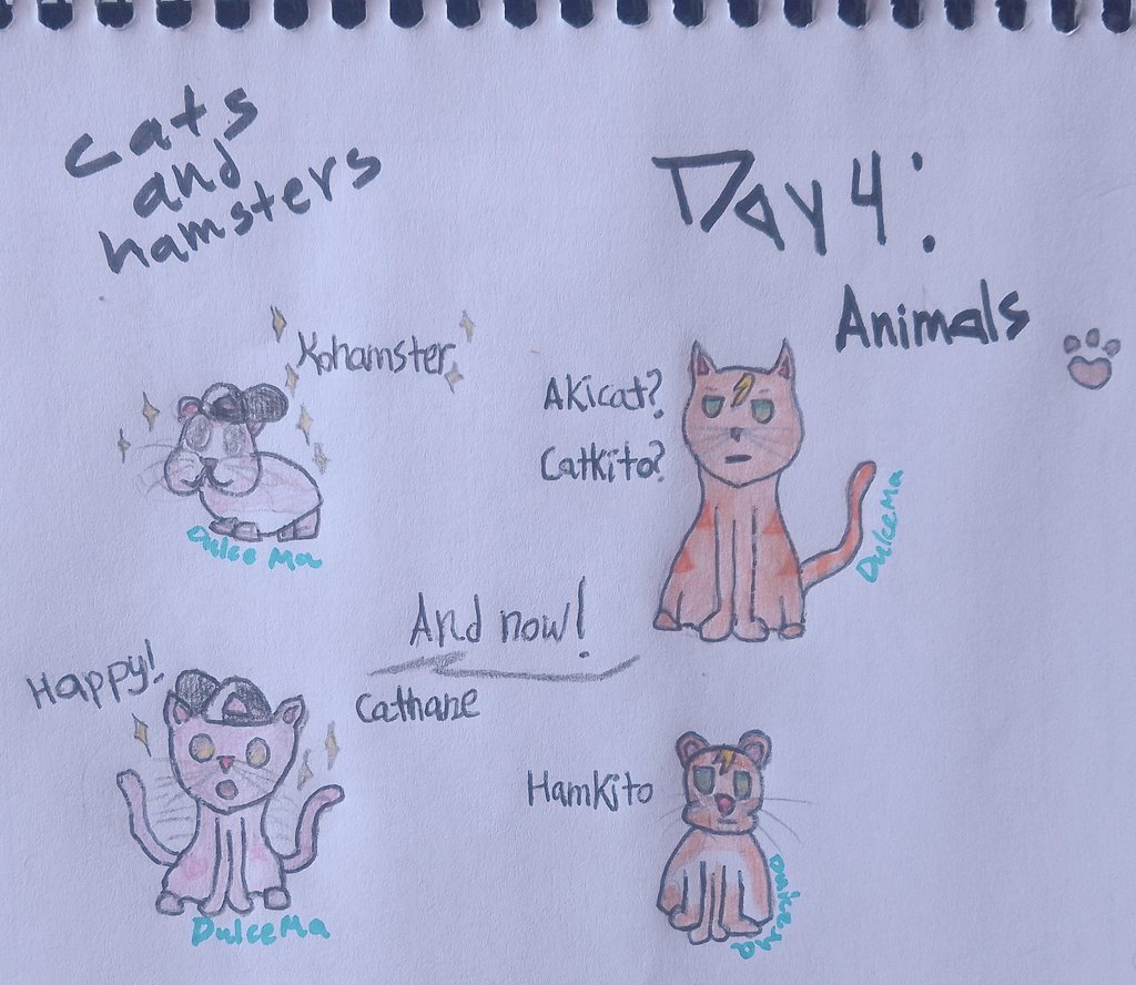 DulceMa73036727's tweet photo. Day 4: Animals

Cats and hamsters! (I don't know how to draw hamsters).

#akikohaweek2024 #akikoha #彰こは https://t.co/a1tM0lGoRo