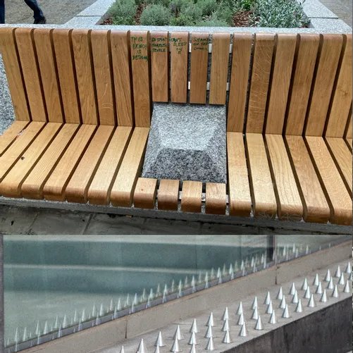_AkashSahu's tweet photo. A unique street campaign called ‘Stop Homelessness Spiking.’ aims to condemn the use of ‘hostile design,’ on public benches and flat surfaces to prevent homeless people from sleeping overnight.
#TBWA #StuartSemple https://t.co/pOIC8QOg94