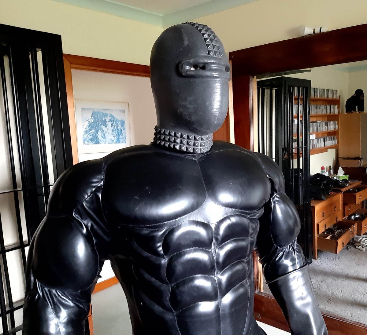 Drone ready for duty!!     #hood #latexsuit #latex #rubberforfun #rubber #bondage #bdsmcollar #collar #Masks #chains #fetish #restraints #leather #fullrubber #gummi #fullrubber #totalenclosure