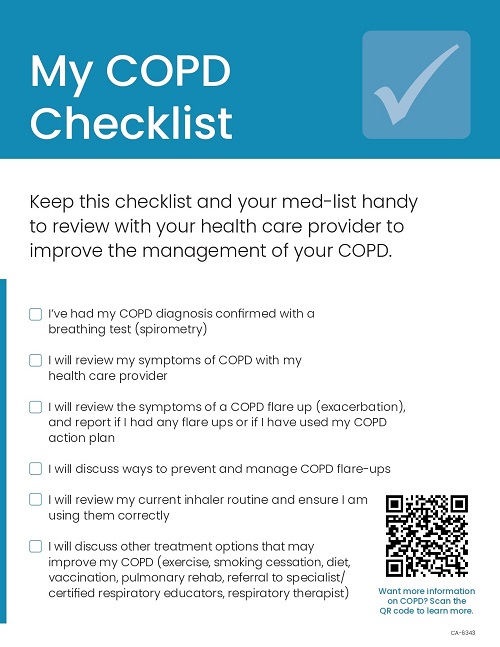 In support of the World COPD Day theme, “Know your lung function”, COPD Canada is pleased to present  My COPD Checklist. The checklist is a tool that you can use when having discussions with your health care provider. Learn more: copdcanada.info