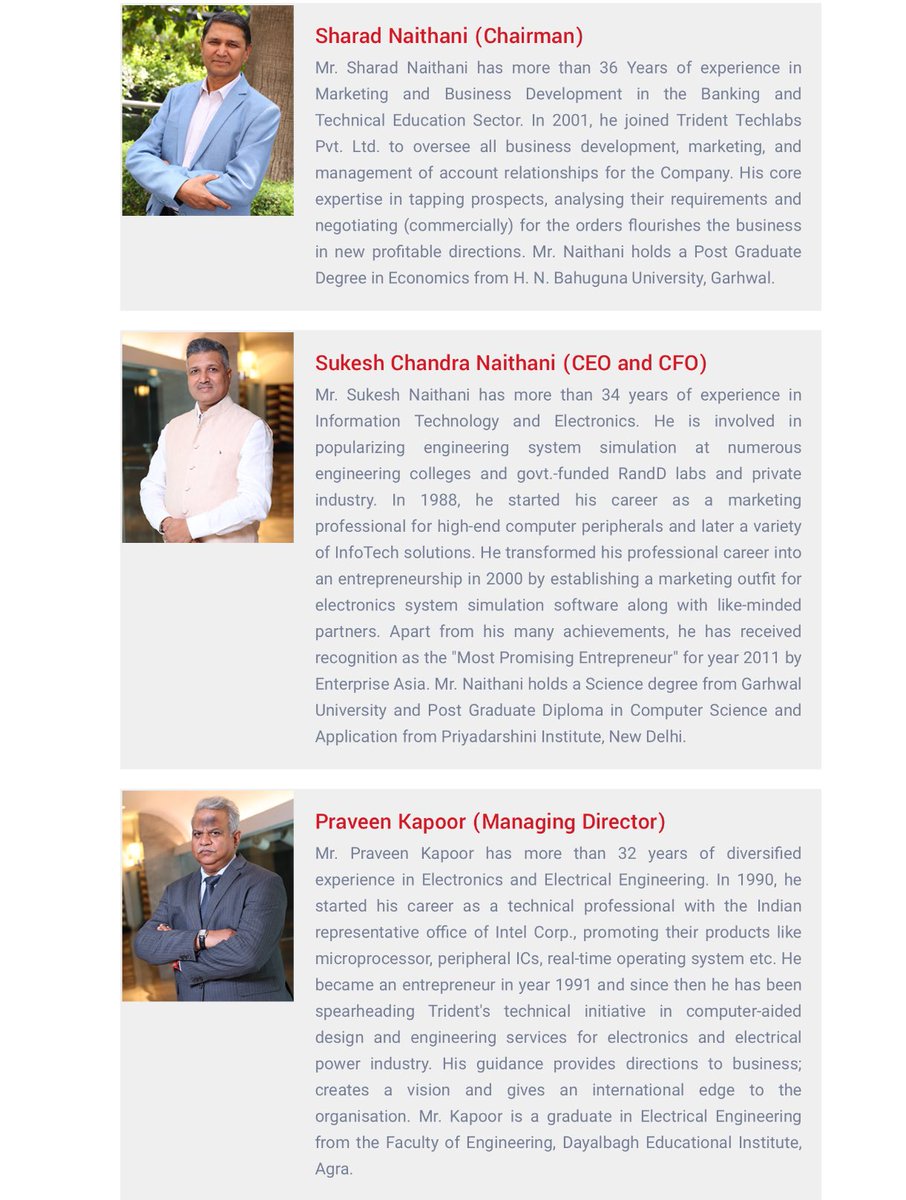KBabrekar's tweet photo. Trident Techlabs

- Sharad Naithani https://t.co/qTR1tbCisI
- Praveen Kapoor https://t.co/X9X6WdGGGx
- Tushar Borole https://t.co/ou7fEn1jL7
- George Anil D'Silva https://t.co/NtterLEWTS
- Dr SC Sati
- C. T. Bhadran https://t.co/vLtpFK1W6t
- Joe Basker https://t.co/UHgQKhMQA8 https://t.co/zVM1Nv2Ueg