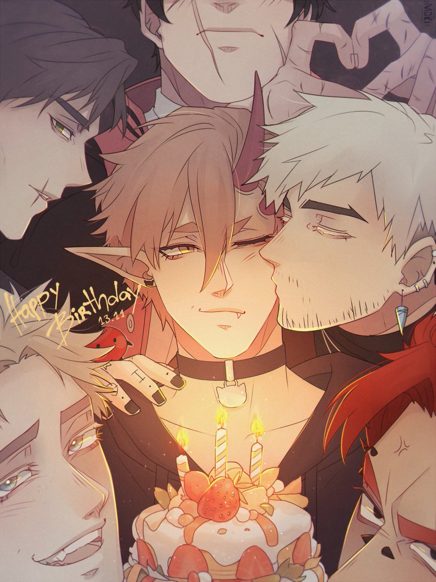 Moriarteachan's tweet photo. Happy Birthday to... me! Eyyyy...
It's a little bit too early since it's on Wednesday, but I couldn't wait hehe.

My MainSona, Mori, with my main male OCs, Gabriel, Ray, Victor, Max, and Lucas. 🫡💕💞 https://t.co/Z6qRDV61mC