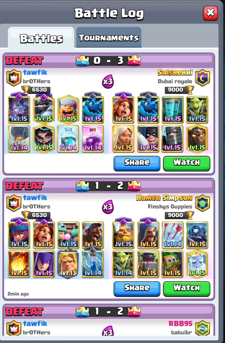 CapitanoTawfik's tweet photo. @ClashRoyale Fix the matching system and make the game fair again!! https://t.co/Ykt8FQtfk2