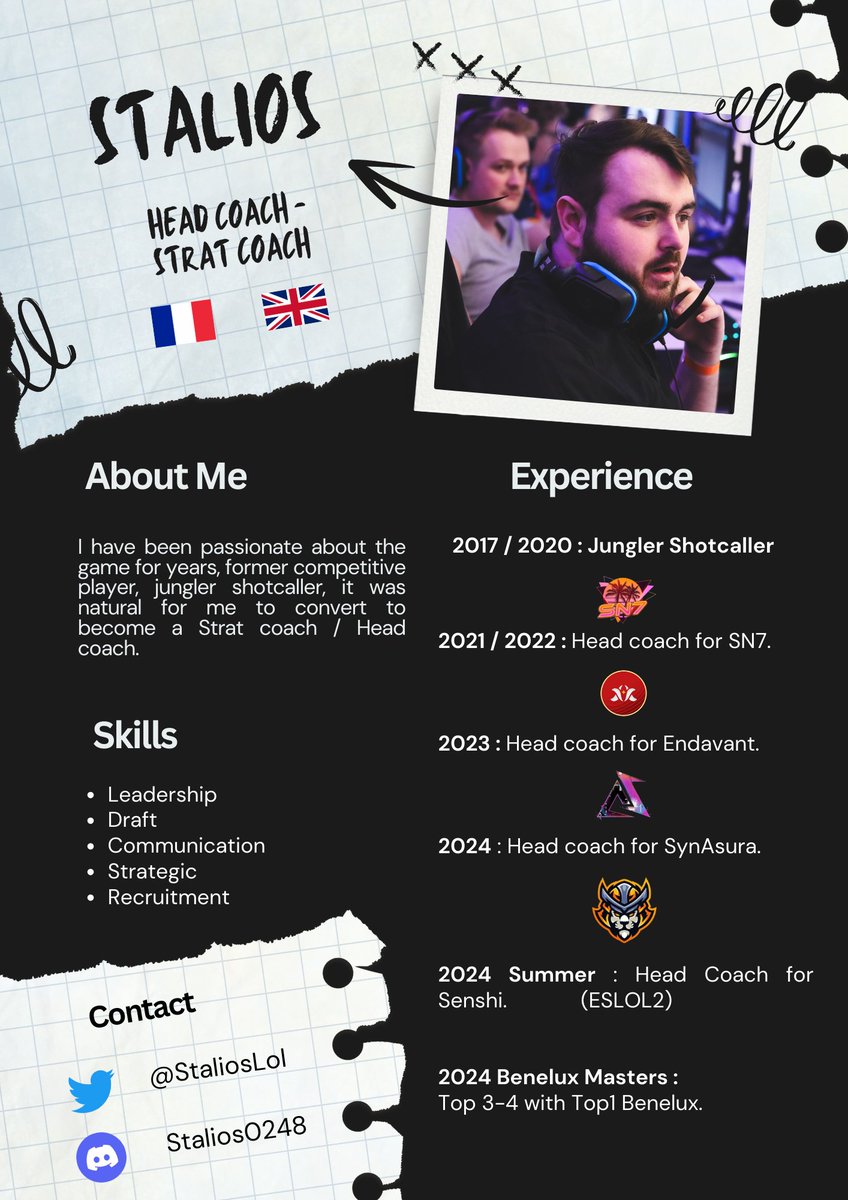 📖 LFT as Head coach / Strat coach   
🗒️ LF ESLOL 1 or 2 / But open to all ERL
❤️ RT and FAV