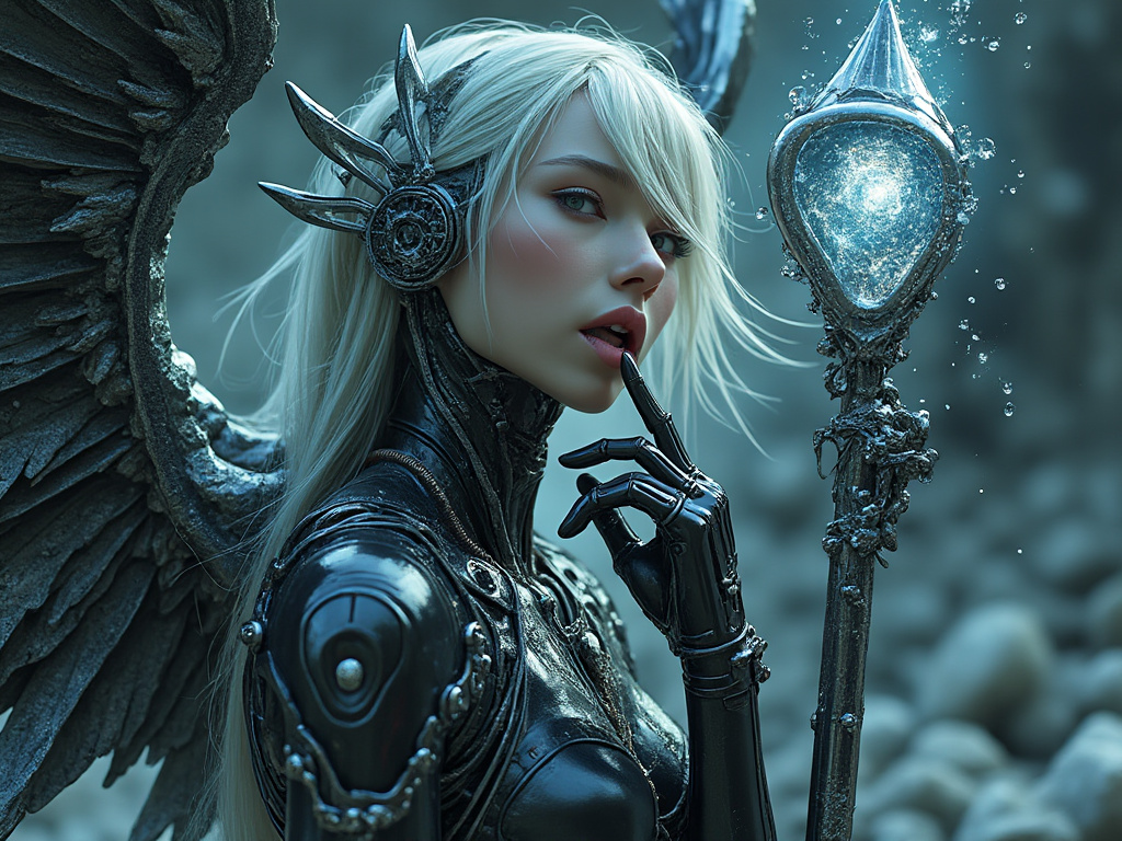 dainiusex7's tweet photo. "Midnight Oracle: Where Steel Meets Sorcery"
#IronAngel #MysticProphet #FutureVisions #AIart #AIArtwork #AIイラスト
She knows your search history and she's not impressed 🔮💻