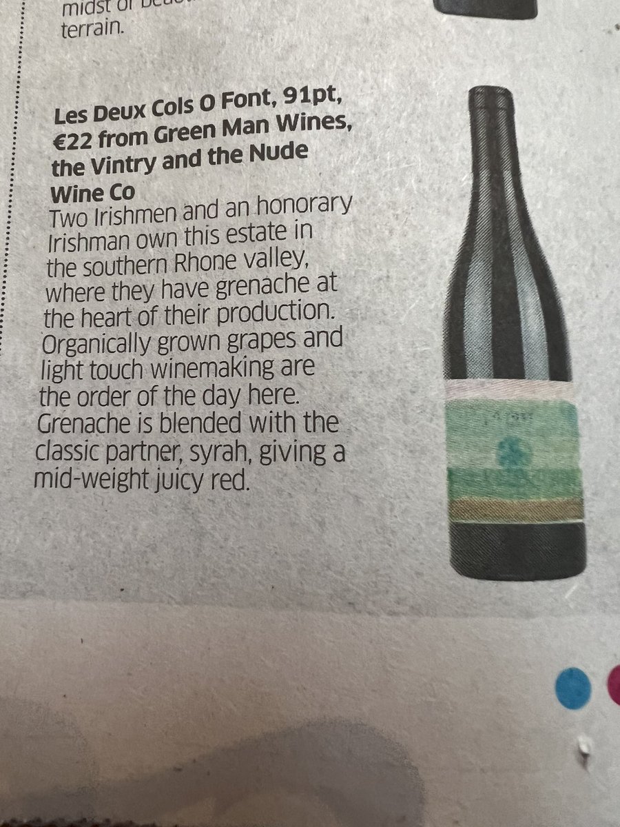 64_Wine's tweet photo. A couple of our best selling Grenache wines are picked out by recently award winning @wine_philosophy . Couldn’t agree more ….Comando G high up in the Sierra de Gredos outside Madrid … and the nearly Irish wine from @LesDeuxCols #organicwine @Tindalwines https://t.co/HbAGJftL7g