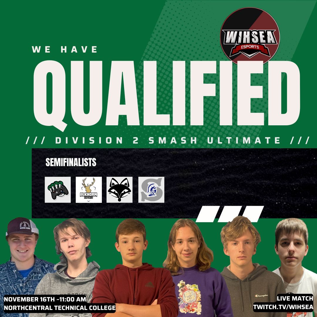 WATERFORD HAS QUALIFIED FOR THE WIHSEA STATE FINALS!!! 💯🎊🎉🙌 MEGA job from our Smash team! Down the line we have Grant K, Carson K, Adam B, Andrew W, Trevor A, and Colton R. Excited to be with such great competition at state While we are gracious, we will be fierce at state.
