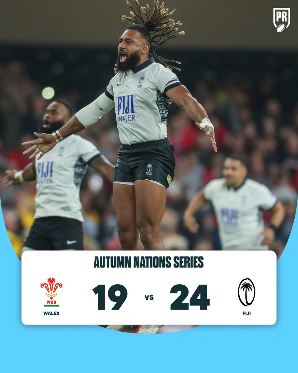 FIJI MAKE HISTORY AS THEY BEAT WALES FOR THE FIRST TIME IN CARDIFF AND HAND THEIR HOSTS THEIR 10TH SUCCESSIVE INTERNATIONAL DEFEAT!

#AutumnNationsSeries #WALvsFIJ