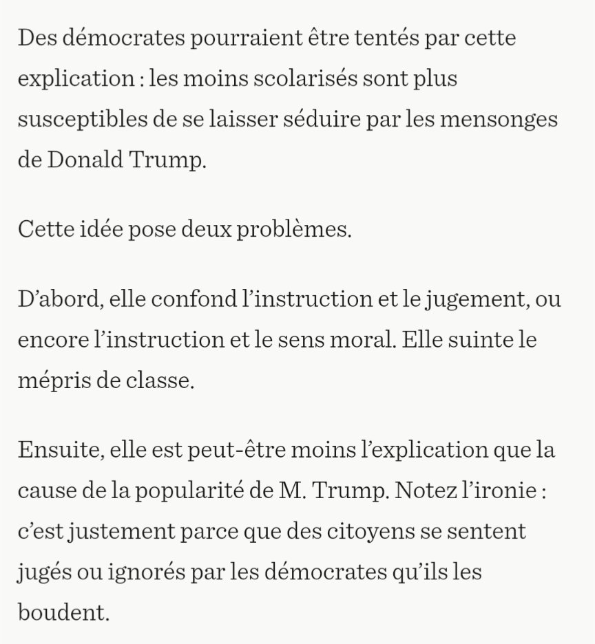 <a href="/E_Duhaime/">Eric Duhaime</a> Pourquoi vous ne mettez pas le lien? Serait-ce parce que vous êtes malhonnête et que vous faites du cherry picking et utilisez que ce qui fait votre affaire?

Parce qu'avant tout, l'article parle de STATISTIQUE et ne fait pas un jugement comme vous le prétendez.
