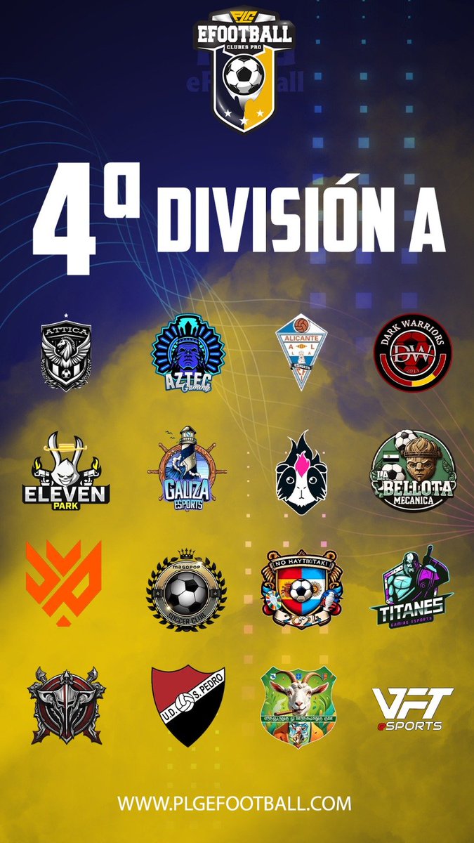 PLG_Spain's tweet photo. 🏆 𝟒ª 𝑫𝒊𝒗𝒊𝒔𝒊𝒐́𝒏 𝑨

@AtticaeSport @AztecGamingGG @CFIAlicanteSpor @DarkWarriors_OP @ELEVENPARK25 @Galizaesports @GuineaPinkClub @BellotaMecanic @LyokFoxEAFCPS5 @MagoPop_esports @NoHayTikiTaki @Gaming_Titanes #Titans @USP_eSports @VaquesYCabres @vft_Esports https://t.co/mrWxd7s25B