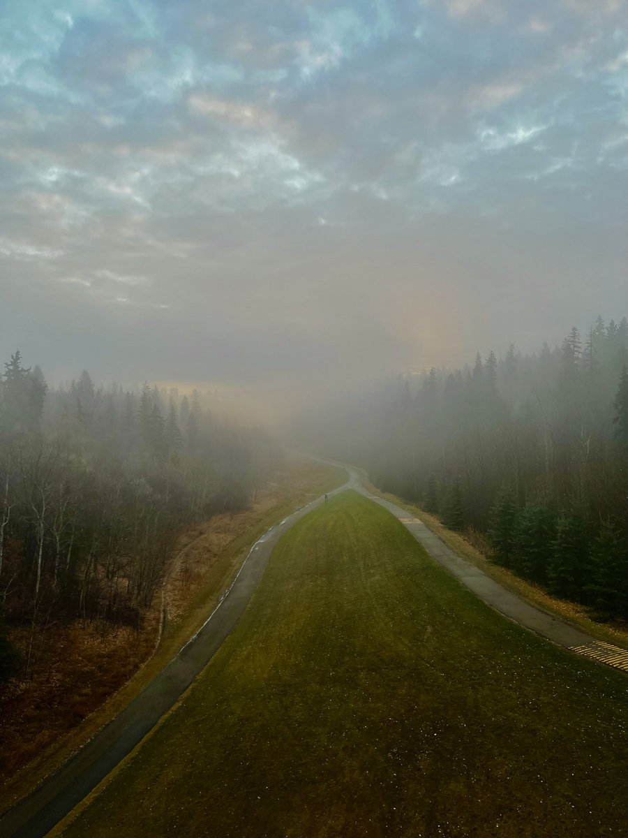 November is a month of inbetweening, unsettled both in temperament and intention. Descending into the valley I discover where the cold air has slept.  The mist catches my breath as I exhale more in sympathy, wishing that it would commit itself to snow.
