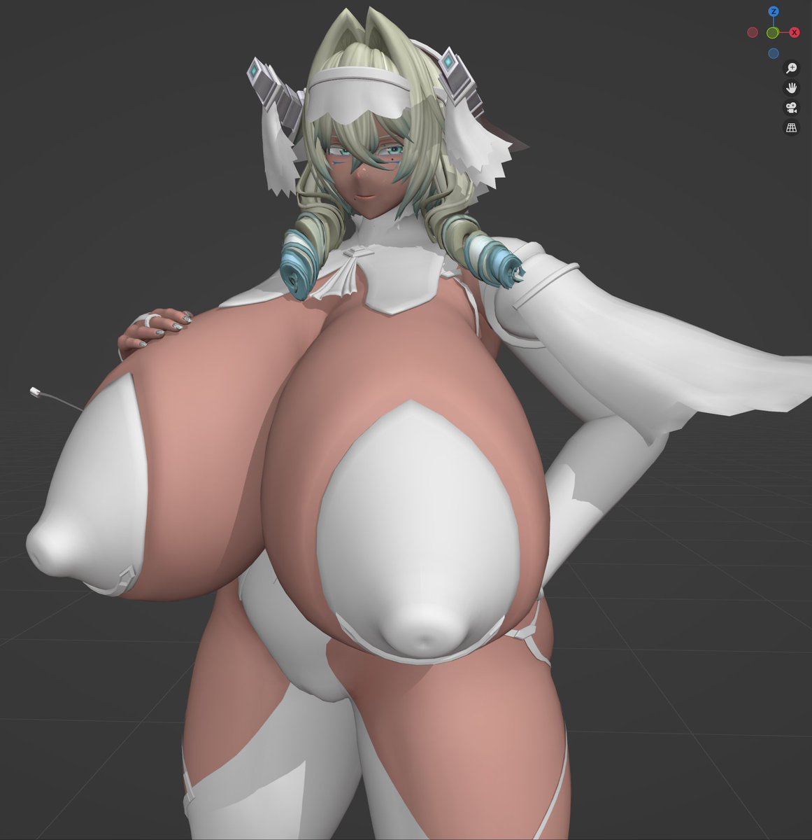 形作りは一通りやったのでポーズ付けてお写真。
後はUV並べとテクスチャかな 