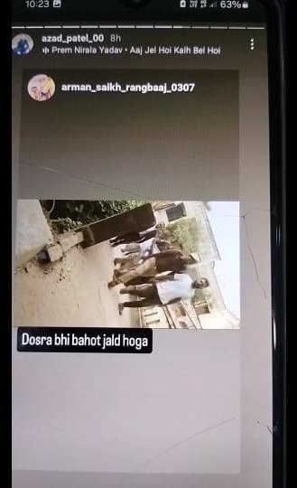 ashokpradh25469's tweet photo. @dmsultanpur @sultanpurpolice @_Upcmyogi @myogiadityanath @sdmsultanpur @SPSultanpur UP मे बेखौफ़ बदमाशो को प्रशासन से बिलकुल डर नहीं नामजद  हमलावर अमन,आदित्य अभी तक फरार चल रहे और कुछ लोग सोशल मिडिया पर धमकी भरी विडिओ और पोस्ट डाल रहे है,दहशत का माहौल बना रहे पोस्ट स्कीनशॉट 👇 https://t.co/Wp868dZnsm