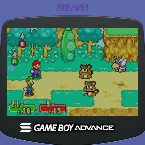 solanaGBA's tweet photo. Mario and Luigi: Superstar Saga

Mario &amp; Luigi: Superstar Saga is an RPG adventure packed with humor and charm! 

Explore the BeanBean Kingdom with the Mario Bros in a game full of unique mechanics and laugh-out-loud moments. 

#MarioAndLuigi #SuperstarSaga $sGBA https://t.co/dApxjd6DOL