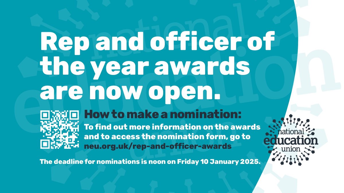 Nominations are open for the Representative and Officer of the Year awards, recognising the dedication and impact of your reps and officers nationwide. Submit nominations by noon, Friday, January 10, 2025.