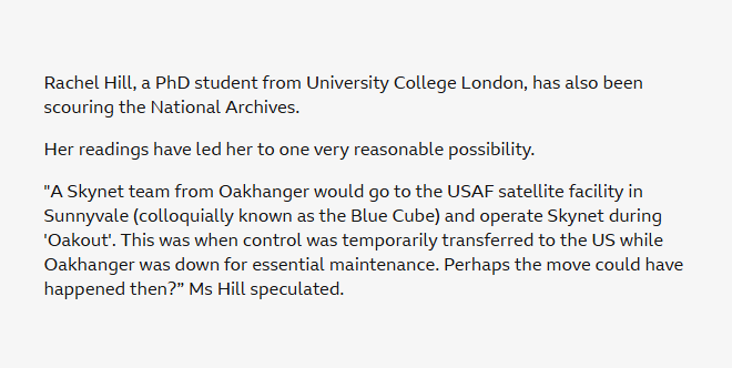 Somebody moved UK's oldest satellite, and no-one knows who or why bbc.co.uk/news/articles/… by <a href="/JCDAmos/">Jonathan Amos</a>

See also this 2023 post by Dr Stuart Eves:

The Curious Case of Skynet 1A – and Why It Matters gnosisnetwork.org/blog/the-curio… 

#Skynet1A #spacejunk #publicrecords