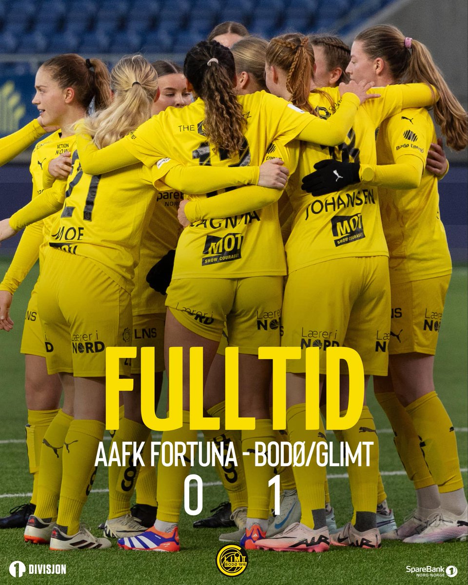 Glimt's tweet image. Bodø/Glimt Kvinner er klare for opprykkskvalikk til Toppserien etter 1-0-seier i Ålesund 👏