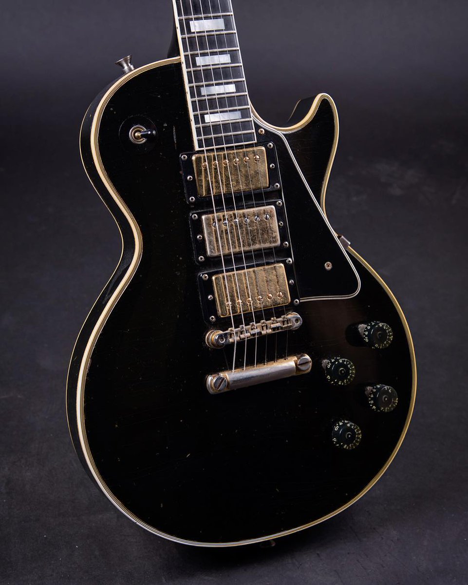 Danny Gatton's 1956 Gibson Les Paul Custom.
This guitar started life out with 2 soap bar pickups but Danny decided to put in three humbuckers. 
#guitar #Gibson #FamousGuitars #DannyGatton #GibSunday