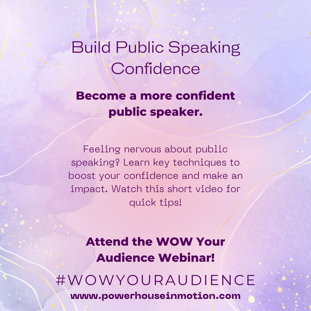 Confidence in speaking comes with practice! 🎤 What helps you feel more confident on stage? Comment below!

Join our WOW Your Audience Webinar to boost your public speaking confidence!

#WOWYourAudience #PublicSpeaking #Confidence