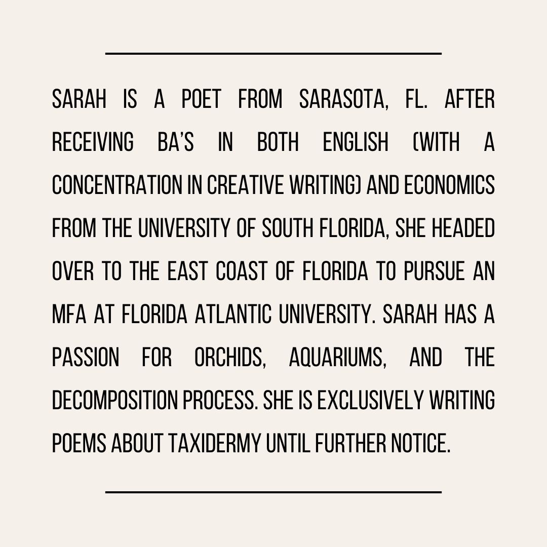 Swamp Ape Review's Assistant Poetry Editor has a book about taxidermy and she's not afraid to use it🫎