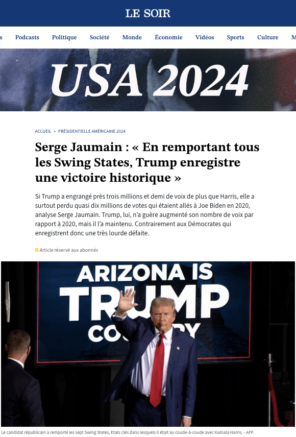 Rude défaite pour les Démocrates. Avec sa victoire en Arizona Trump remporte tous les États pivots. Quelques éléments d'analyse pour <a href="/VKiesel/">Véronique Kiesel</a> de <a href="/lesoir/">Le Soir</a> 
lesoir.be/635062/article…