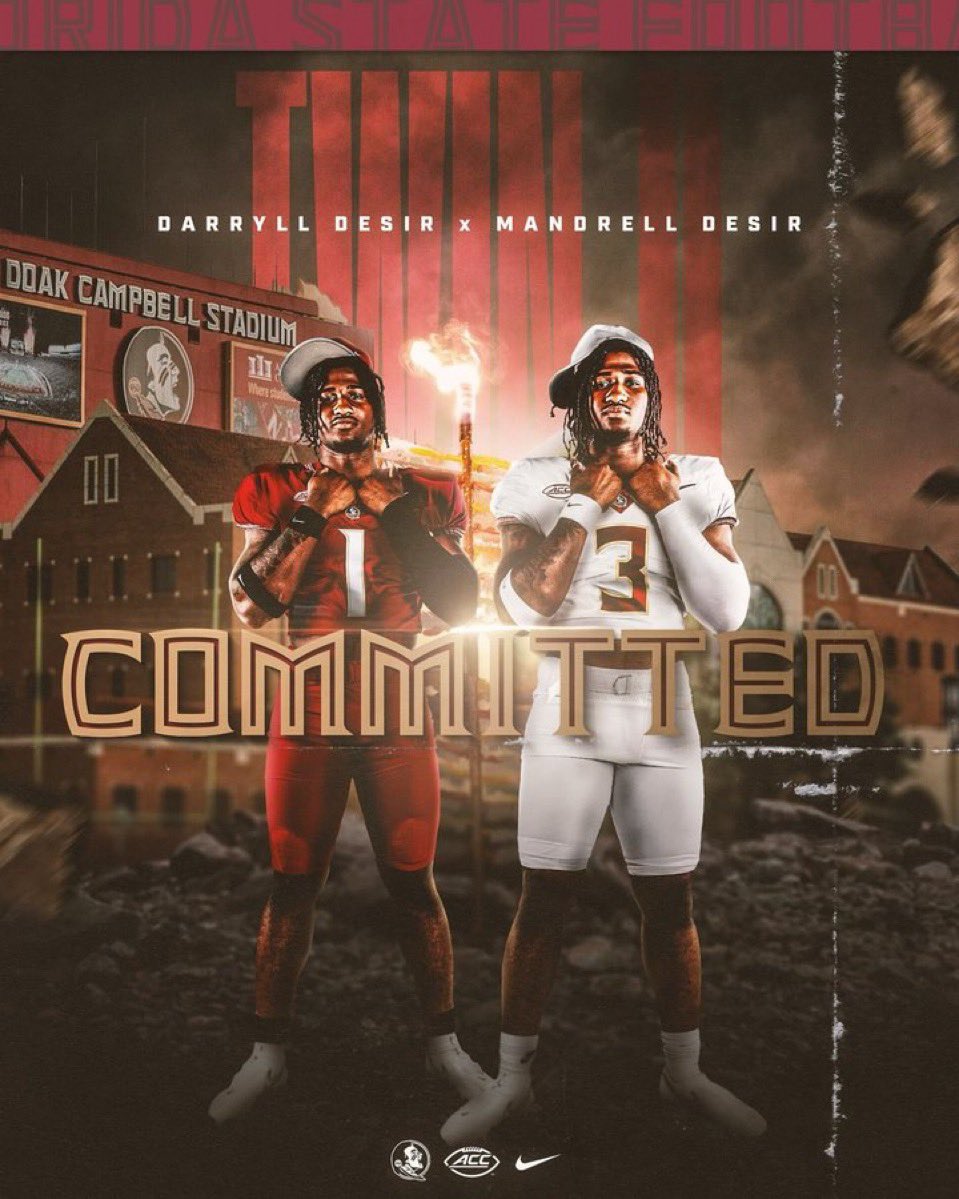 Clay Fink (@clay_fink) on Twitter photo Twin 3⭐️ Edge Rushers Darryll and Mandrell Desir commit to FSU
Darryll (6-4.5, 240)
3⭐️ | No. 578 NATL | No. 44 EDGE in 2025
Mandrell (6-3.5, 240)
3⭐️ | No. 738 NATL | No. 56 EDGE in 2025
More Info from <a href="/ZBlostein247/">Zach Blostein</a>👇
🔗: 247sports.com/college/florid… Twin 3⭐️ Edge Rushers Darryll and Mandrell Desir commit to FSU
Darryll (6-4.5, 240)
3⭐️ | No. 578 NATL | No. 44 EDGE in 2025
Mandrell (6-3.5, 240)
3⭐️ | No. 738 NATL | No. 56 EDGE in 2025
More Info from <a href="/ZBlostein247/">Zach Blostein</a>👇
🔗: 247sports.com/college/florid…