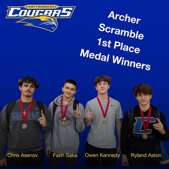 It was a successful day for Hooch Wrestling at the Archer Scramble! Many new wrestlers got valuable experience and four wrestlers came away with 1st Place Medals 🏅

Chris Asenov- 215- JV
Fatih Saka - 144- JV
Owen Kennedy - 150- Varsity
Ryland Aston - 106- Varsity