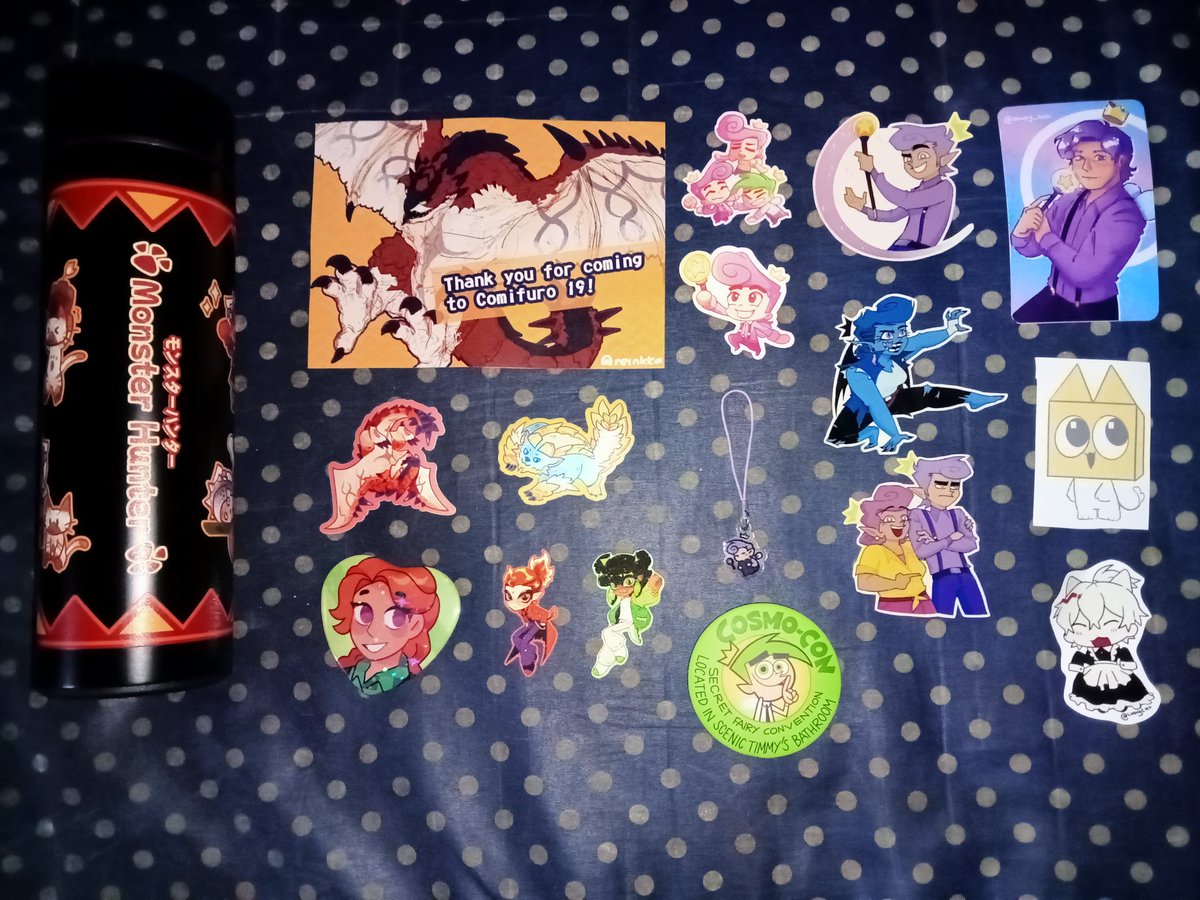 peachyantlers's tweet photo. My entire #comifurof19 haul!! These includes some freebies I've gotten + separate day 1 and day 2 hauls
Thank you so much again to everyone who came to say hi! It was nice meeting you guys :D https://t.co/HdvHB7WU9v