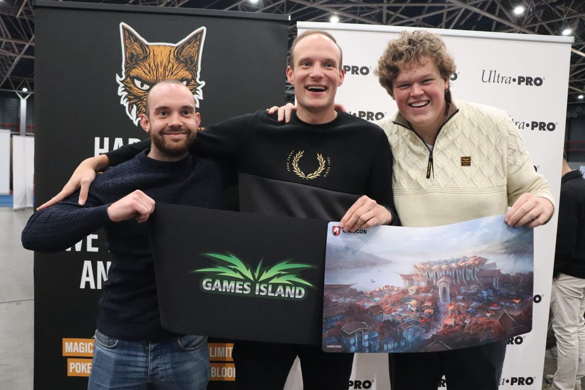 DutchOpenSeries's tweet photo. The only team to 6-0 this weekend! Congratulations Max, Matthijs and Bart on qualifying for the Player's Championship!

Thanks to Games Island, @UltraProIntl , @CharlyTraarbach and all the players for the amazing @CardConNL weekend! https://t.co/opjq4VLdQ7
