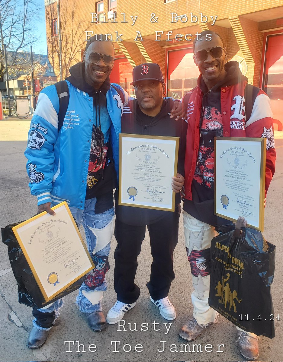 RadioFunkyFresh's tweet photo. Yesterday was another day put in the history book of Boston Hip Hop.
It's was a great day

ROXBURY HIP HOP LEGENDS CEREMONY by Commonwealth of Massachusetts &amp; City of Boston 
 
Recipients of Citations
1. Funk-A-Ffects
2. Funky Fresh/Rusty The Toe Jammer
3. TDS Mob

THANK YOU! https://t.co/9UwplGQ64q
