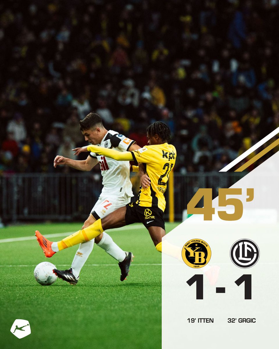 FCLugano1908's tweet photo. ⏱️ 4️⃣5️⃣ 🔛 Al Wankdorf chiudiamo il primo tempo in parità. Forza ragazzi! ⚽ 
#noibianconeri #fcl #fclugano #CSSL #YBLUG https://t.co/RPlbWfHrUz