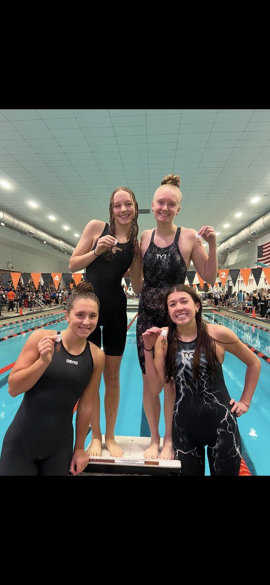 goDCHSathletics's tweet photo. Congrats to the D300 Swim Team! Heading to IHSA State are Rachel Johnson (200 freestyle), Maggie Nowak (100 butterfly), 200 Medley relay team of Johnson, Nowak, Kaitlyn Tomaszewski &amp; Elaina Niemi &amp; the 400 freestyle relay team of Carly Pierzchalski, Niemi, Nowak &amp; Johnson. https://t.co/OtYyCgbIHV