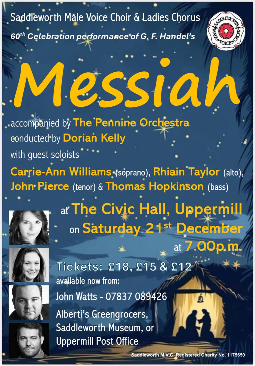 TheOldhamChoir's tweet image. Some of our choir are joining the Saddleworth Male Voice Choir this year for their performance of the Messiah.