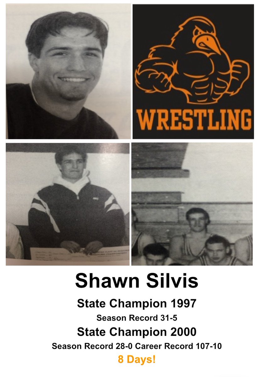 Countdown continues…8 Days until season begins.  Shawn Silvis was Augusta’s first 2x State Champion.  Shawn was also a 2x National Champion for UCO!