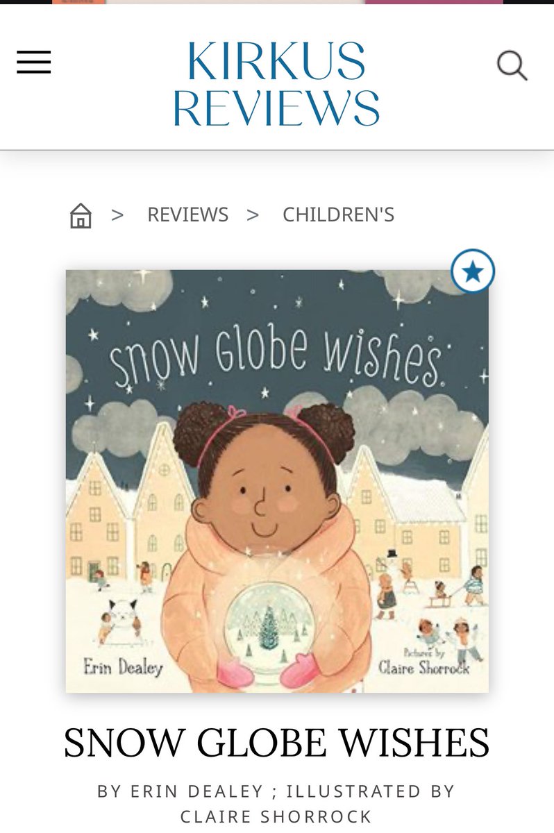ErinDealey's tweet image. “It’s a good time to start embracing hygge…” @NewYorker Daily 
+ 
⭐️ @KirkusReviews “think hygge in picture-book form.” kirkusreviews.com/book-reviews/e… 

SNOW GLOBE WISHES @SleepingBearBks Illus @ClaireShorrock @EastWestLit @2021derfuls