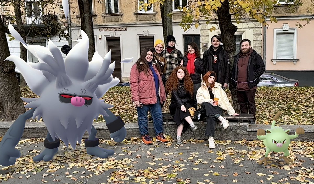 PoGoLviv's tweet photo. #PokemonGOCommunityDay featuring Mankey 🐵 with afterward birthday celebration of an important member of our community! Happy birthday Mariia 🥰🎉

📍Lviv, Ukraine 🇺🇦 

#PokemonGO #PokemonGOUkraine #PokemonGOLviv #NianticAR #GOsnapshot #VisitUkraine #TravelUkraine #Lviv #Ukraine #Pokemon #ShinyPokemon #Ambassador #Niantic #CommunityAmbassador